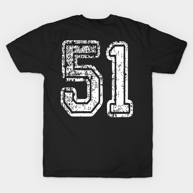 Number 51 Grungy in white by Sterling